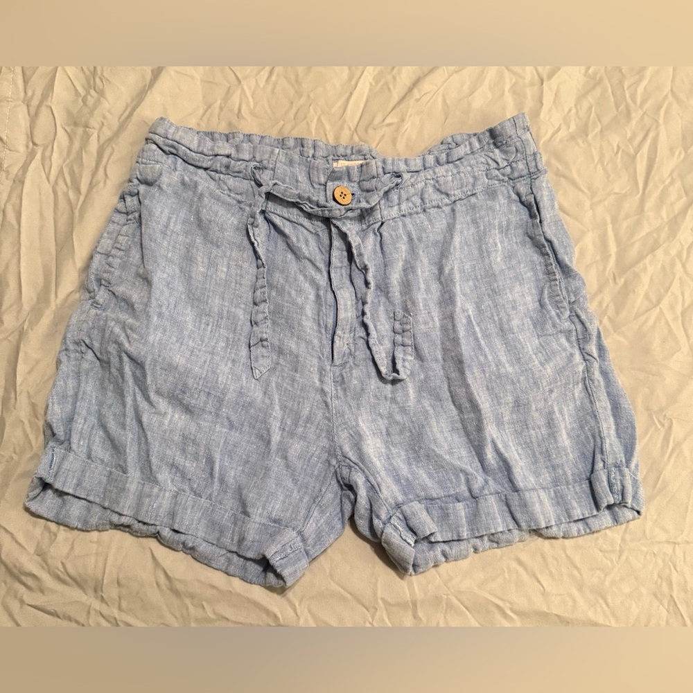 St. Tropez Blue High Waist Summer Shorts